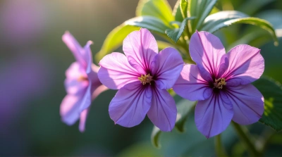 Vibrant Violet Blooms Macro Detail In Sunlight