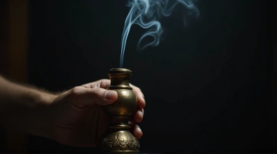 Vintage Smoking Device With Rising Smoke