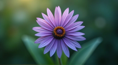 Violet Emerald Blossom Symmetrical Floral Design