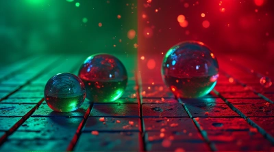 Vivid Jewel Tone Illuminations On Geometric Grid