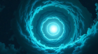Vivid Turquoise Spiral Abstract Art Design