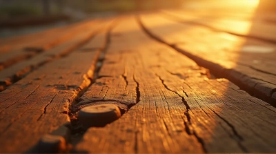 Warm Chestnut Wood Grain Close-Up Natural Light