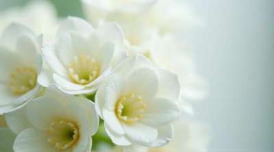 White Floral Blooms With Soft Blurred Background
