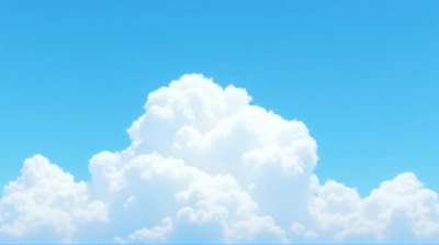 White Puffy Clouds Against Blue Sky Horizon