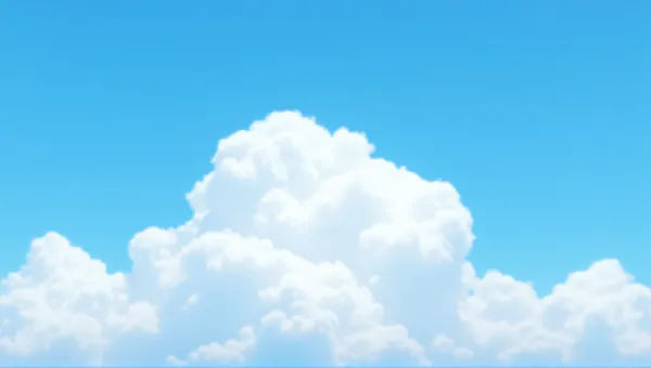 White Puffy Clouds Against Blue Sky Horizon