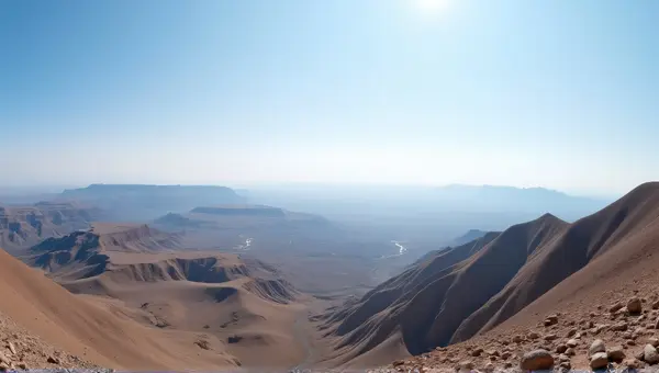 Wide-Angle View Of Layered Elevated Ridges