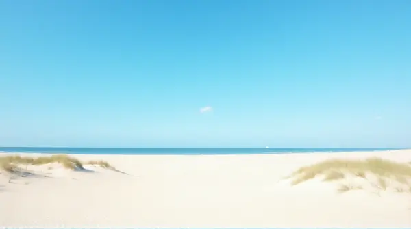 Wide Sandy Coastline Stretching To Horizon