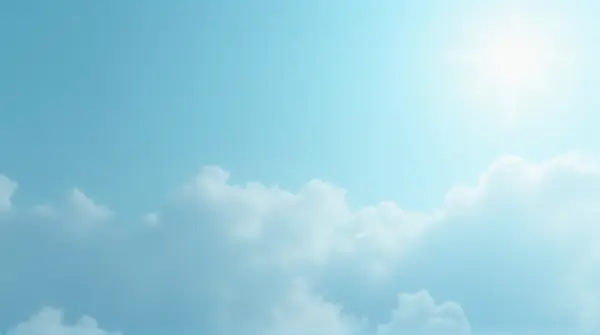 Wide Sky With Soft Vapor Trails And Light