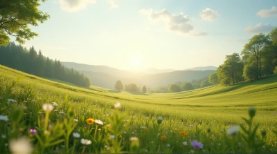 Wildflower Meadow In Bright Daylight