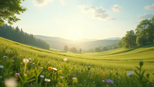 Wildflower Meadow In Bright Daylight
