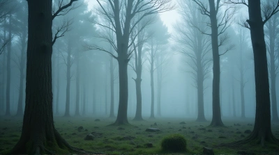 Woodland Trees Surrounded By Swirling Vapor