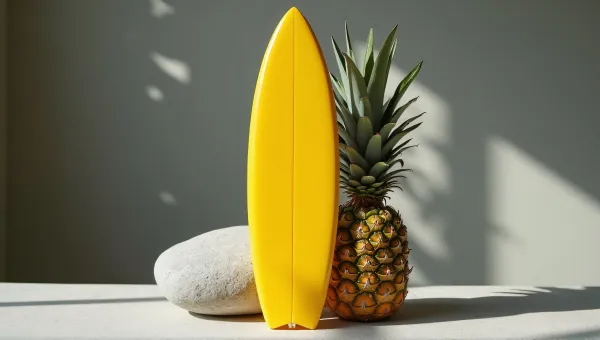 Yellow Pineapple On Gray Stone Contrast