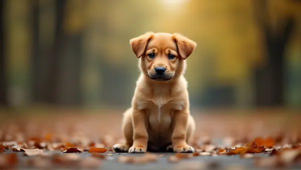 Young Dog Sitting Calmly Outdoors Texture