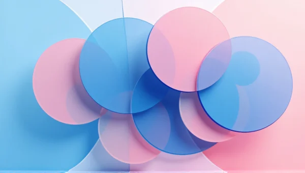 Abstract Geometric Art Blue Pink Circles Triangles