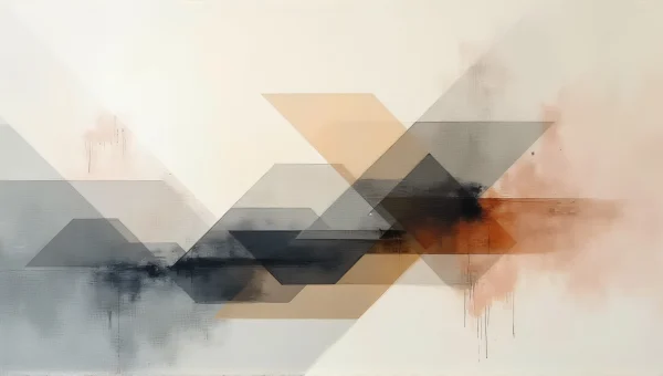 Abstract Geometric Art With Fluid Brushstrokes