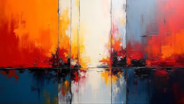 Abstract Geometric Painting With Bold Colors