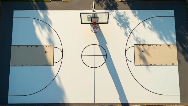 Aerial View Basketball Court Evening Light