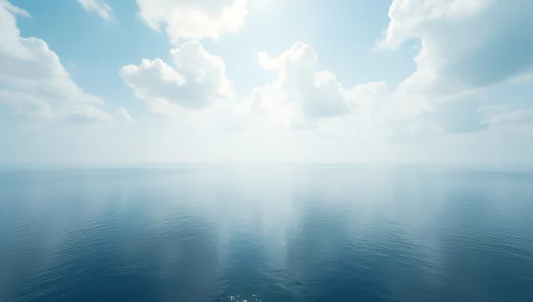 Aerial View of Calm Water with Clouds Reflection