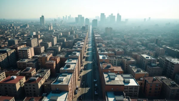 Aerial View Of City Buildings And Streets