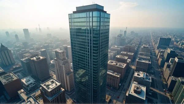 Aerial View High-Rise Building City Skyline