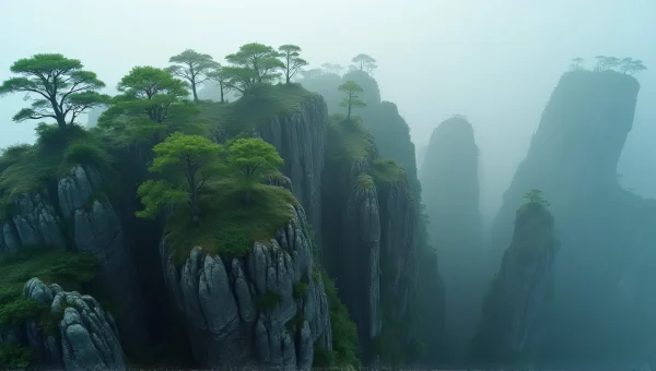 Aerial View Of Trees On Rocky Formations