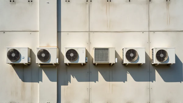 Air Conditioners Mounted On Concrete Wall