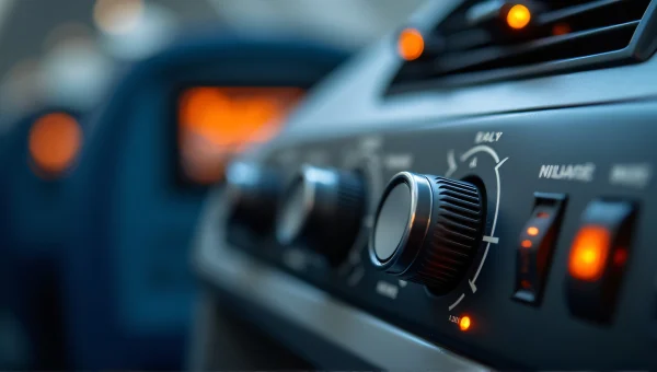 Airplane Control Panel Close-Up: Knobs & Lights