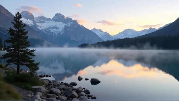 Alpine Lake Reflection Of Snow-Capped Mountains