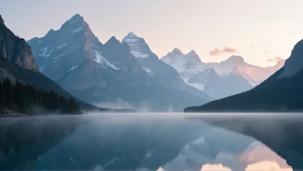 Alpine Lake Sunrise With Jagged Mountains Reflection
