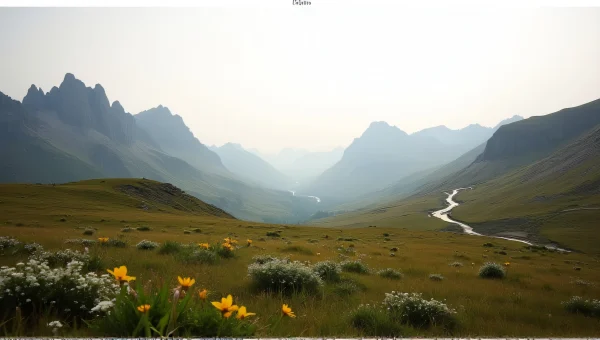 Alpine Meadow With Wildflowers And Jagged Mountains