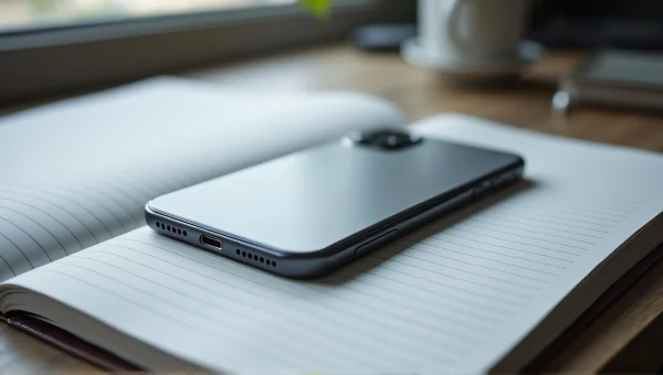 Apple iPhone Space Grey On Open Notebook Page