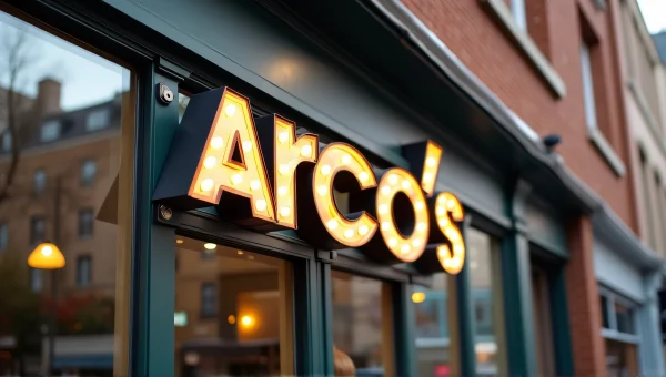 Arcos Store Signage Above Glass Storefront