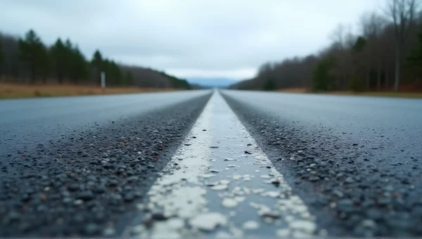 Asphalt Road View Under Overcast Sky