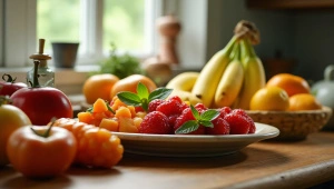 Assorted Fresh Fruits Still Life Arrangement