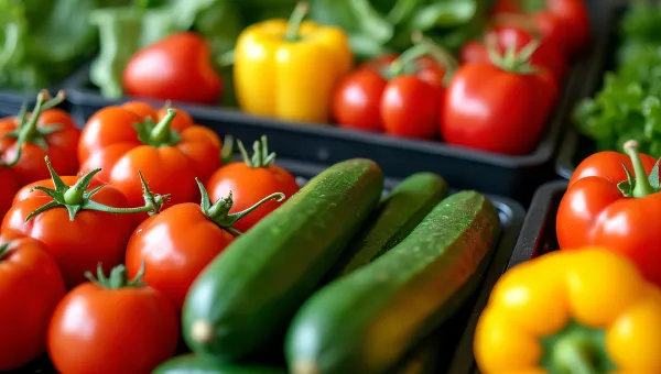Assorted Fresh Vegetables On Trays Close-Up