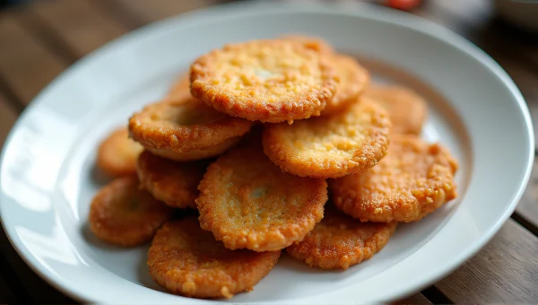 Assorted Fried Foods On White Plate Arrangement
