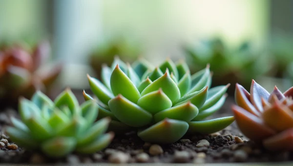 Assorted Succulent Plants Close-Up in Natural Light