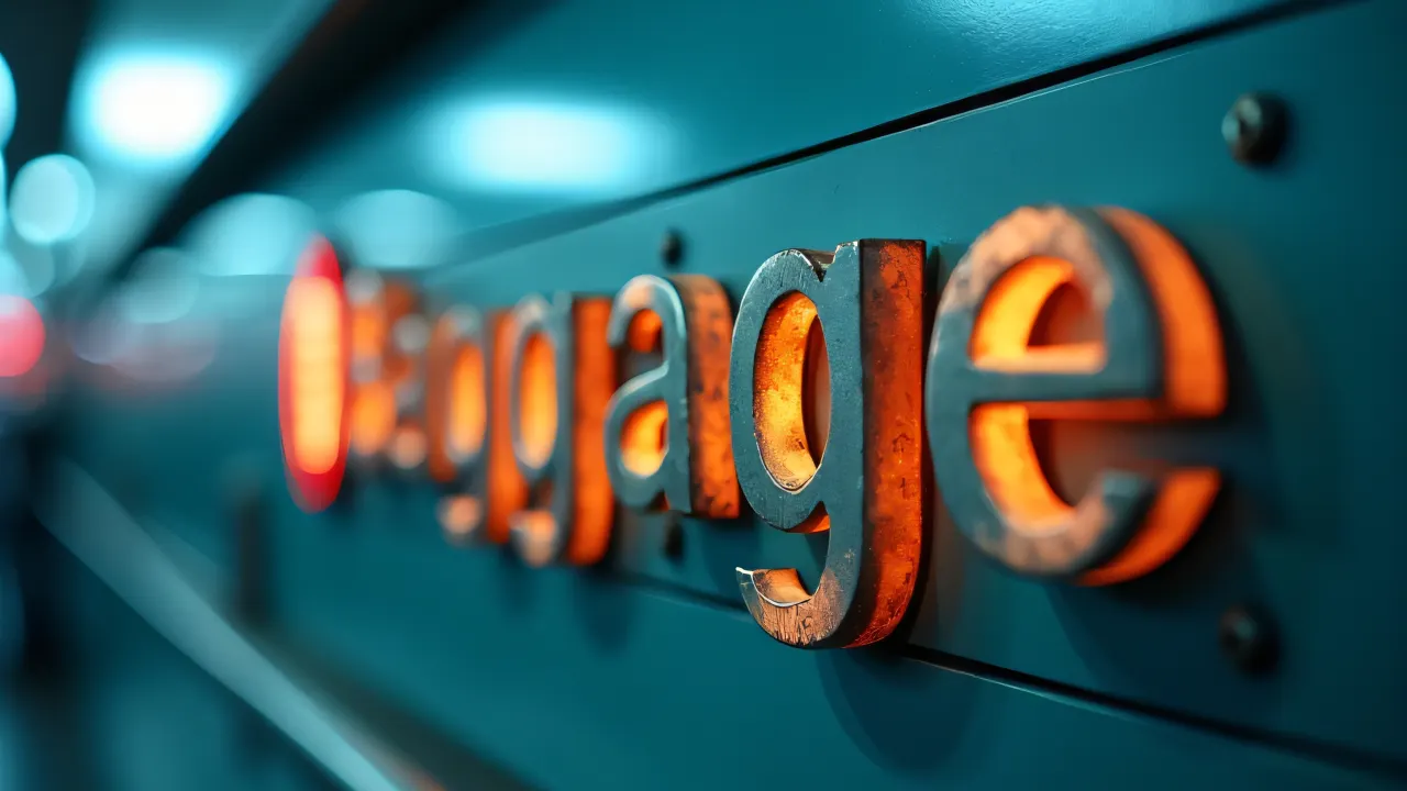 Close-up of an illuminated baggage sign in an airport.