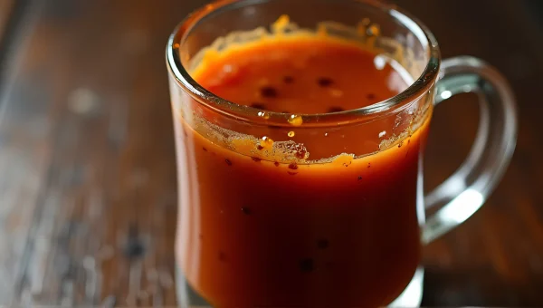 Barbecue Sauce In Glass Mug With Grill Marks