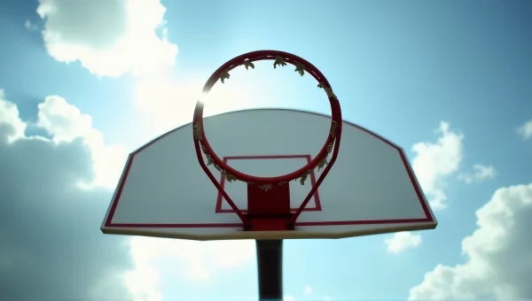 Basketball Hoop Urban Court Low-Angle View