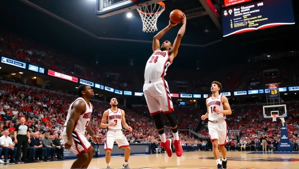 Basketball Players Dunk Attempt Indoor Court