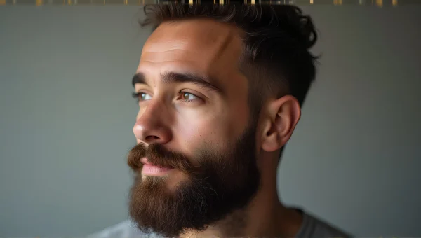 Bearded Man Portrait Soft Lighting Studio View
