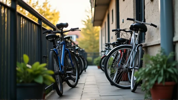 Bicycles Parked On Apartment Balcony With Plants