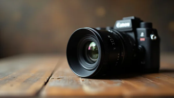 Black Camera Zoom Lens On Wooden Table