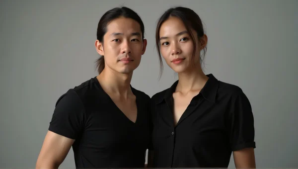 Black Tops Portrait of Man and Woman Together
