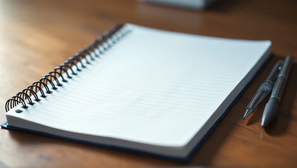 Blue Lined Notebook On Wooden Desk