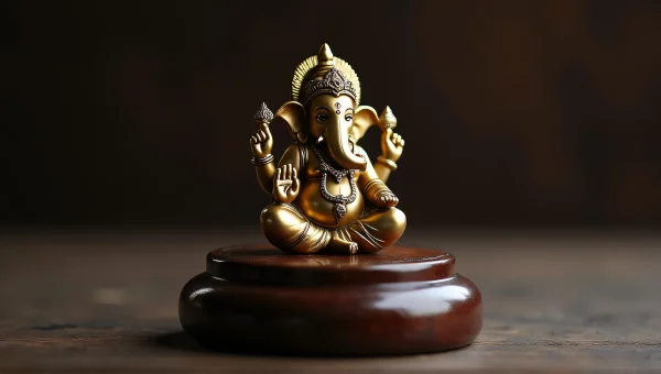 Brass Lord Ganesha Figurine Close-Up Detail