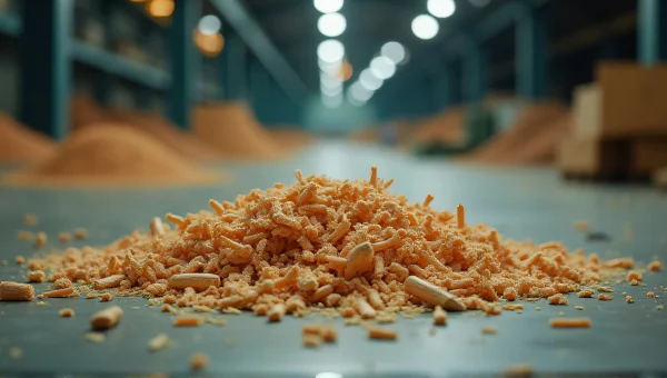 Broken Wooden Pencils Shavings Factory Close-Up
