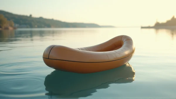 Brown Bassinet Stroller Floating on Calm Water