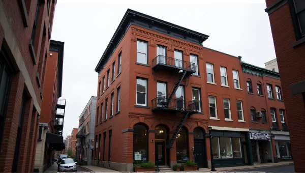 Brown Brick Building With Fire Escape Alley View